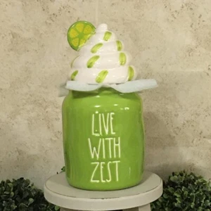Rae Dunn LIVE WITH ZEST Figural Baby Canister with Lime  & Whipped Cream Topper - Picture 1 of 3