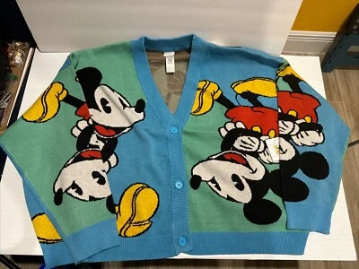 Cárdigan Disney Mickey Mouse 3X Multicolor Tejido Cuello en V Abotonado Novedad NUEVO NUEVO CON ETIQUETAS Foto 1 de 4