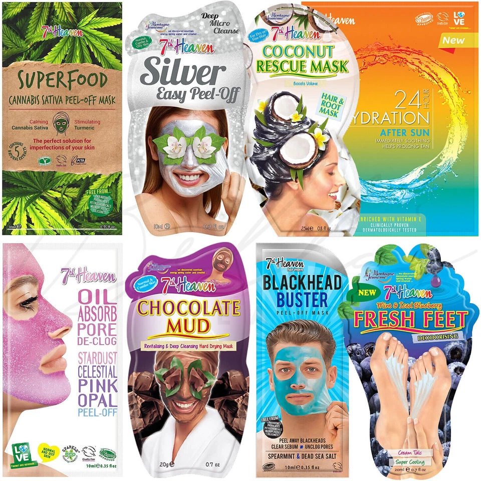 7TH HEAVEN Montagne Jeunesse Hair & Feet Masks For All Skin Types *CHOOSE* - Image 1 of 1