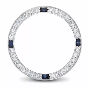 Damen 1KT Perlen Set Diamant Lünette 18KW für Rolex Datejust, Präsident mit Saphir - Bild 1 von 6