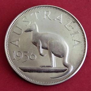 EDWARD VIII 1936 AUSTRALIA SILVER PROOF PATTERN CROWN -1954 hearn issue - Picture 1 of 2