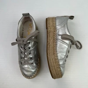 Sam Edelman Espadrille Women 5.5 M Carleigh Platform Low Top Metallic Sneaker Ex - Picture 1 of 10