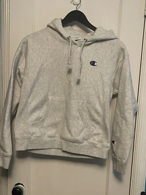 Champion Sudadera Gris Tejido Inverso Sudadera con Capucha con Bolsillo Canguro Niños Talla Pequeña Foto 1 de 4