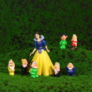 8 Pcs/set Snow White and the Seven Dwarfs Action Figure Toys 6-10cm Princess PVC - Picture 1 of 12