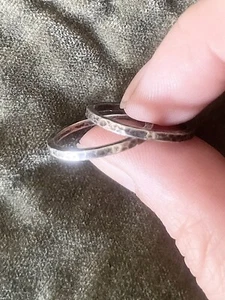 Sterling Silver Handmade Hammered Stacking Banded Ring Set Of 2 Size 7 - Bild 1 von 2