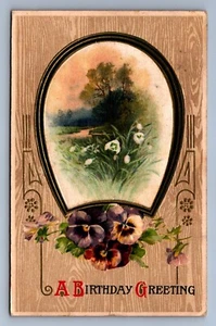 Postcard Vintage Postmarked 1911 A Birthday Greeting Celebration Flowers Country - Picture 1 of 2