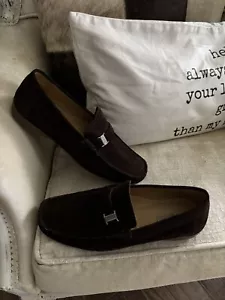 Super! Bruno Magli Braun Wildleder Fahren Halbschuhe mit Schnalle Mokassin Herren Gr. 9 - Bild 1 von 9