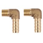 2pcs 8mm Hose x 3/8 inch Male Thread 90 Degree Brass Elbow Barb Coupler Coneef