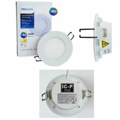 Philips LED Essential SmartBright Downlight Kit with plug 10W DN024B 3000K - Image 1 of 3