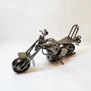 Collectible Metal Motorcycle Model Sculpture Motorbike Craft Handmade Iron Art - Picture 1 of 24
