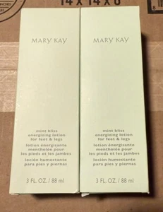 Mary Kay Mint Bliss lozione energizzante per piedi e gambe nuova con scatola full size 3 once lotto di 2 - Foto 1 di 2