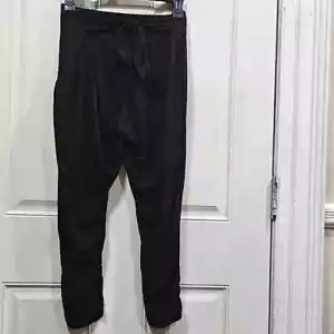Roommates Women's Black Faux Suede Dhoti Style Drop Pants, Size M - Picture 1 of 7