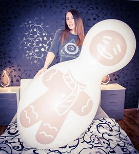 1 x 67" CATTEX Riesen-Puppenballon GINGERBREAD-MAN / LEBKUCHEN (170cm) - Picture 1 of 3