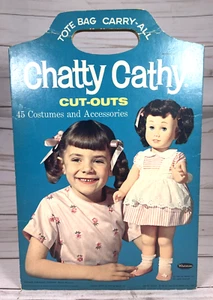 1963 Chatty Cathy Paper Doll & 27 Clothng Pieces Carrying Case #1961 Vintage - Picture 1 of 10