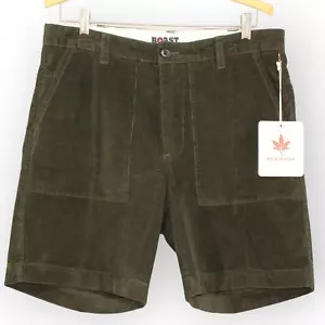 BOAST USA Mens 32 Patch Pocket Corduroy Short Olive Green NWT 7"Inseam FREE SHIP - Picture 1 of 8