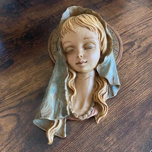 Vintage Virgin Mary Madonna Wall Plaque Virgin Mary Religion Made in Italy - Picture 1 of 10