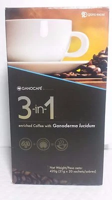 GANOCAFE 3 IN 1 GANODERMA  (20 SACHETS x 21 gr)  EXPIRATION DATE 12/2026 NEW - Image 1 of 4