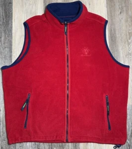 Eddie Bauer Ebtek Vest Men's Size Large Tall Full Zip Fleece Red Vintage - Picture 1 of 9