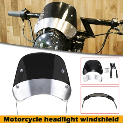 Carenado de faros redondos de 5-7"" negro parabrisas parabrisas universal para Honda, Foto 1 de 4