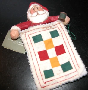 Midwest/Cannon Falls, Eddie Walker ornament 53172 Santa quilter, 2003, sewing - Picture 1 of 3