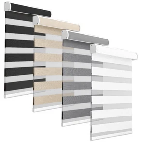 Zebra Window Roller Blind Day and Night Vision Easy Fit Many Sizes 160cm Drop - Picture 1 of 26
