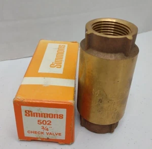 Válvula de retención de resorte Simmons 502 3/4" FIP latón - Imagen 1 de 5