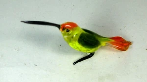 blown glass animals birds Hummingbird murano style figurine miniature 3.2x2.0" - Picture 1 of 3