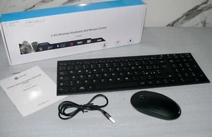 iClever IC-GK03 Funk aufladbare Tastatur Maus Kabellos Flüsterleise layouts IT - Bild 1 von 10
