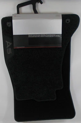 Audi A5 Sportback B8 Front Carpet Mats Set Luxury Deep Pile Soul Black GENUINE - Image 1 of 4