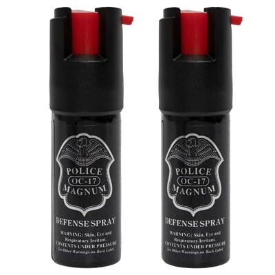 2 PACK Police Magnum pepper spray 1/2oz unit safety lock self defense security