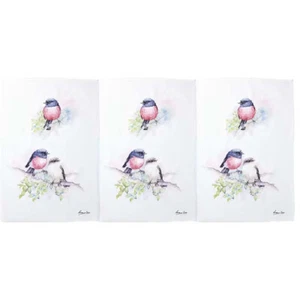 3x Maxwell & Williams Katherine Castle Bird Life 70cm Cotton Tea Towel PNK Robin - Picture 1 of 3