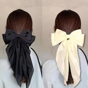 2Pcs Black White Hair Bow Clips Large Bowknot Hair Clips for Women Girls Gift - Picture 1 of 10