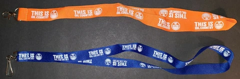 lot of 2 EDMONTON OILERS lanyards This is Oil Country, NHL KEYCHAINS PASSHOLDERS Cover