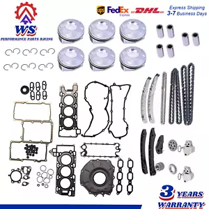 For 14-20 Land Rover 3.0T 306PS Cylinder Head Gasket Piston Set Timing Chain Kit - Picture 1 of 20