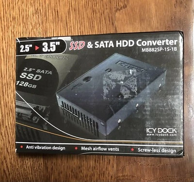 ICY DOCK EZ Converter Slim SATA SSD 2.5" to 3.5" Hard Drive Case MB882SP-1S-1B - Image 1 of 2