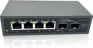 Switch 10G Fibre Optique–2 Ports SFP+ 10Gb, 4 Ports Gigabit Ethernet, Plug&Play - Afbeelding 1 van 4