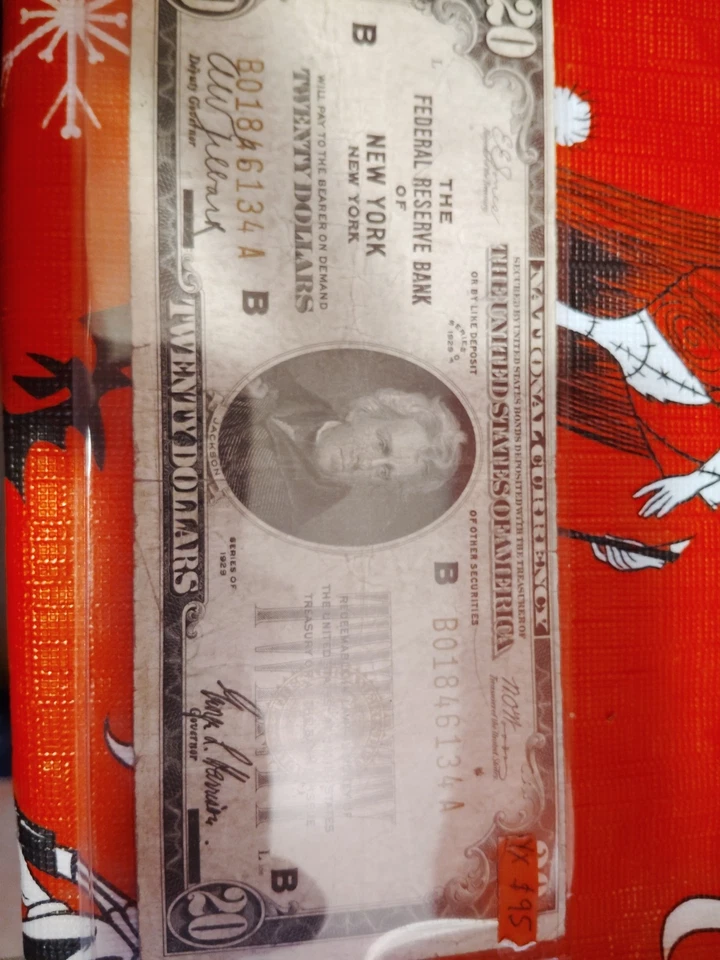 1929 $20 FEDERAL RESERVE BANK NOTE, B- New York,NY, FR-1929B- VERY FINE & NICE! - Image 1 of 4