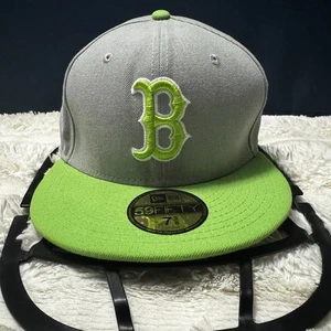 Cappello berretto Boston Red Sox aderente 73/8 grigio verde nuova era 59Fifty baseball - Foto 1 di 7
