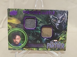UD Marvel The Kings Mantle Black Panther Michael B. Jordan doppia reliquia 2018 - Foto 1 di 5