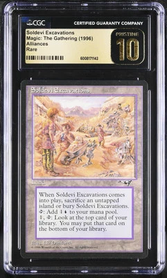 SOLDEVI EXCAVATIONS Alliances Rare Reserved List CGC 10 MTG [Nostalgium] - Image 1 of 2