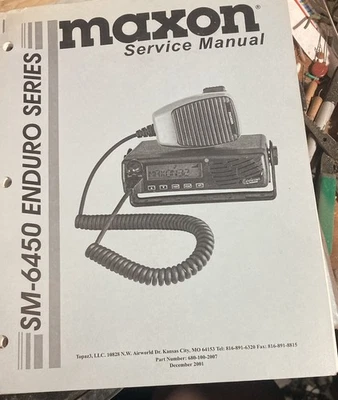Maxon SM-640 Enduro series Service Manual NOS - Image 1 of 4