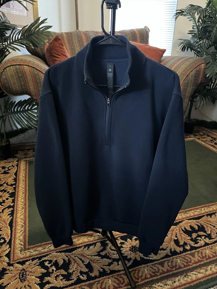 Sudadera Lululemon Steady State Media Cremallera, Azul Marino Verdadero Para Hombre’s M (Precio de venta sugerido por el fabricante 128 USD) Foto 1 de 4
