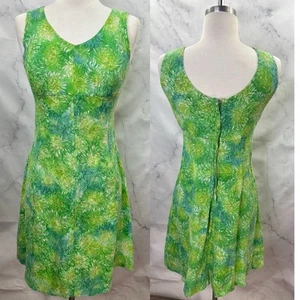 Vintage 60s babydoll Mini Dress Flower Power S Green Day Dress 50s Fairy whimsi - Picture 1 of 20
