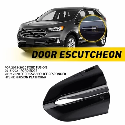 For 2013-20 Ford Fusion Front Left Driver Door Handle Key Cap Cover Bezel Black - Image 1 of 4