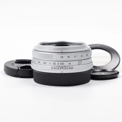 Voigtlander Ultron 27mm F2 Silver para Fujifilm X mount [Top Mint] #4843J - Imagen 1 de 4