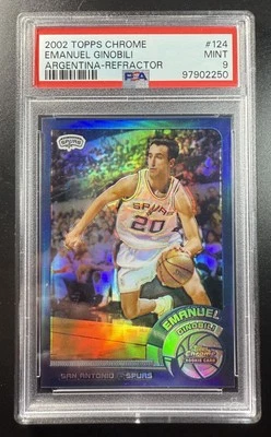 Emanuel Ginobili RC Refractor PSA 9 Argentina - 2002 Topps Chrome #124 Rookie - Image 1 of 2