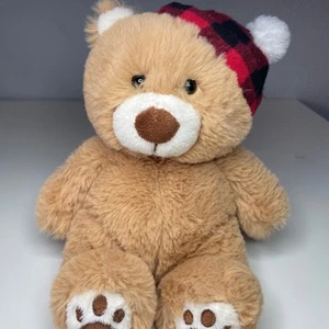 Animal Adventure PJ Bär Plüsch Büffel kariert Mütze 8 Zoll braun hellbraun Stofftier Teddy 2020 - Bild 1 von 11