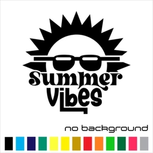 Summer Vibes Sticker Vinyl Decal - Sun Tropical Beach Wall Car Window Bumper - Picture 1 of 17