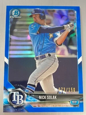 2018 Bowman Chrome Draft Blue Refractors #BDC46 Nick Solak/Rays/150 - Image 1 of 3