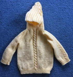 Handmade Knitted Baby Sweaters with Hood and Back Zipper – Choose size & color - Picture 1 of 32